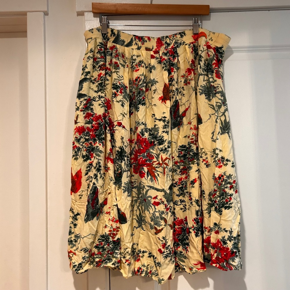 VTG Whimsigoth Fairy Grunge Floral Butterfly Midi Skirt Boho Women's‎ 18 Novelty